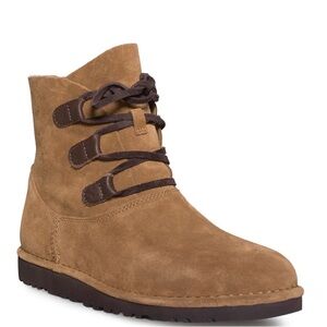 UGG Elvi Harness Boots Suede Leather Lace Up